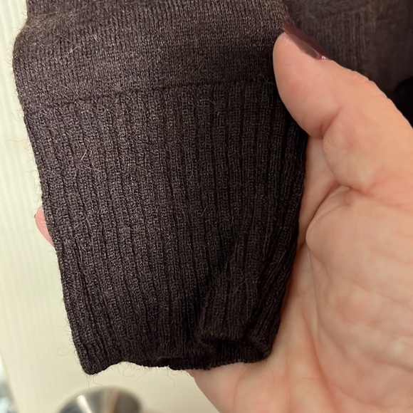Eileen Fisher chocolate brown sweater with longer back. Oversized - Picture 3 of 6